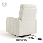 Kyoto ivory boucle power recliner with PTPA logo on top left
