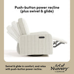 Kyoto ivory boucle glider power recline callout