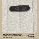 Kyoto ivory boucle glider dual USB ports callout