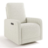 Kyoto ivory boucle recliner angle view
