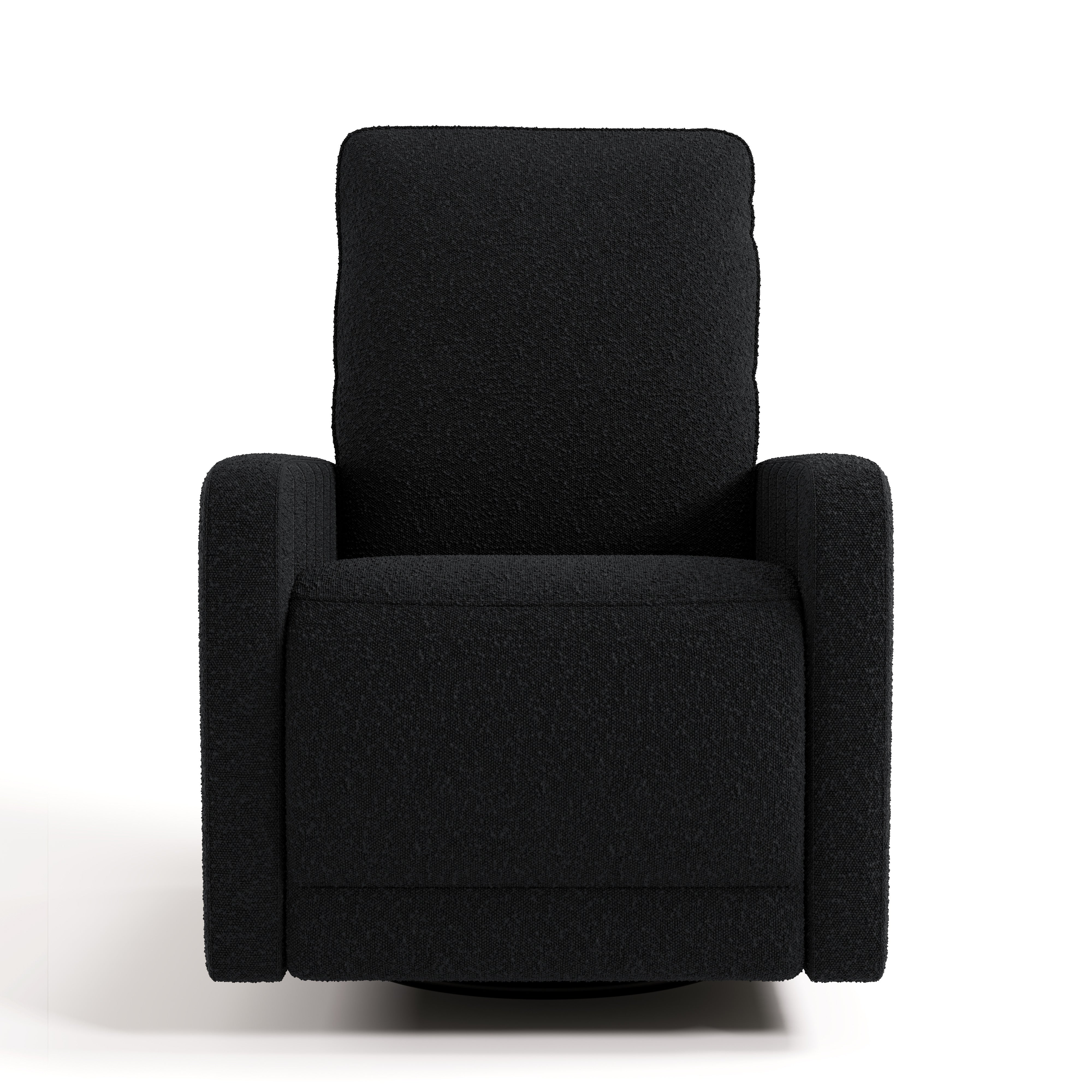 Kyoto black boucle recliner front view
