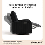 Kyoto black boucle power recliner push-button power recline callout