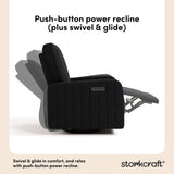 Kyoto black boucle power recliner push-button power recline callout