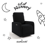 Kyoto black boucle glider with black doodles overlaid on image