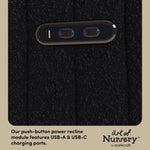 Kyoto black boucle glider dual USB ports callout