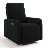 Kyoto black boucle recliner angle view
