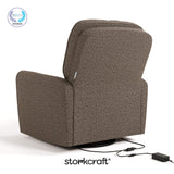 Amalfi mountain brown boucle recliner with PTPA logo on top left