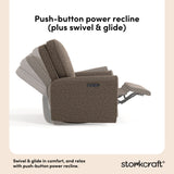 Amalfi mountain brown boucle recliner push-button power recline callout