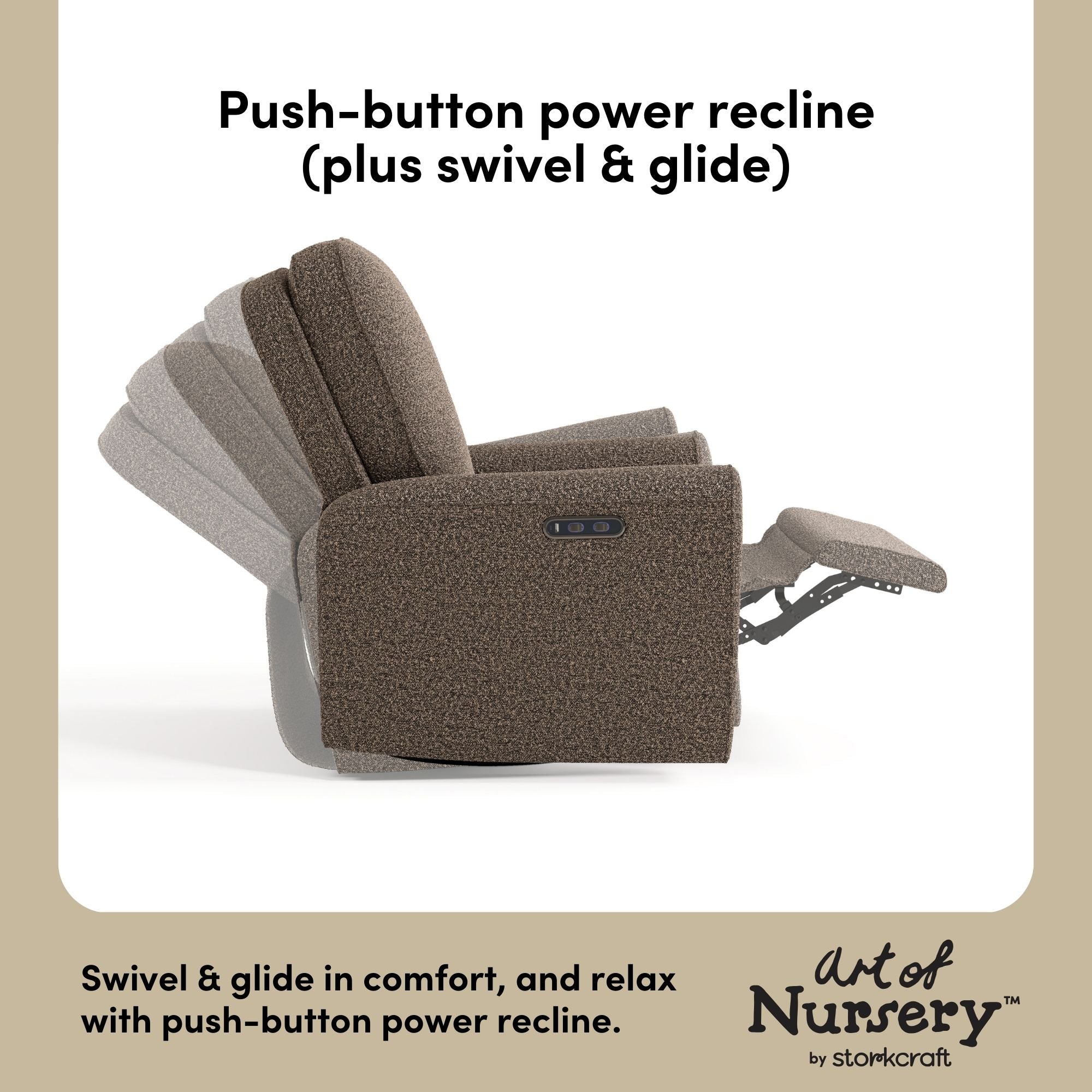 Amalfi mountain brown boucle glider power recline callout