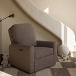 amalfi mountain brown boucle power recliner in nursery