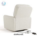 Amalfi ivory boucle recliner with PTPA logo on top left