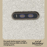 Amalfi ivory boucle glider dual USB ports callout