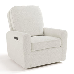 amalfi ivory boucle power recliner angle view