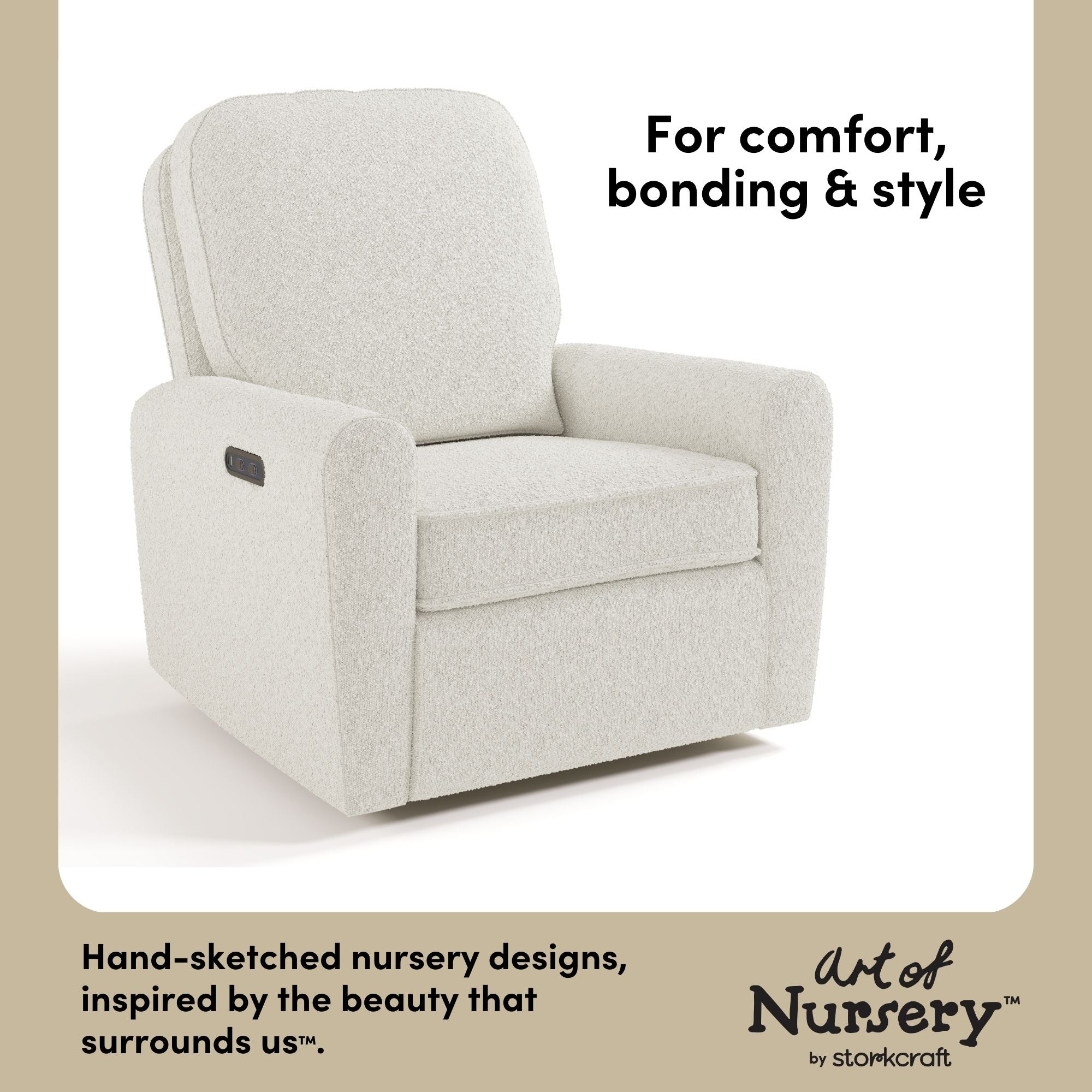 Amalfi ivory boucle glider style callout