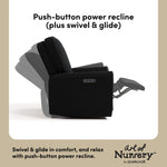 Amalfi black boucle glider power recline callout