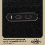 Amalfi black boucle glider dual USB ports callout