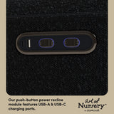 Amalfi black boucle glider dual USB ports callout