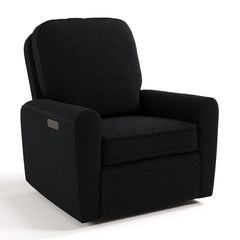 amalfi black boucle power recliner angle view