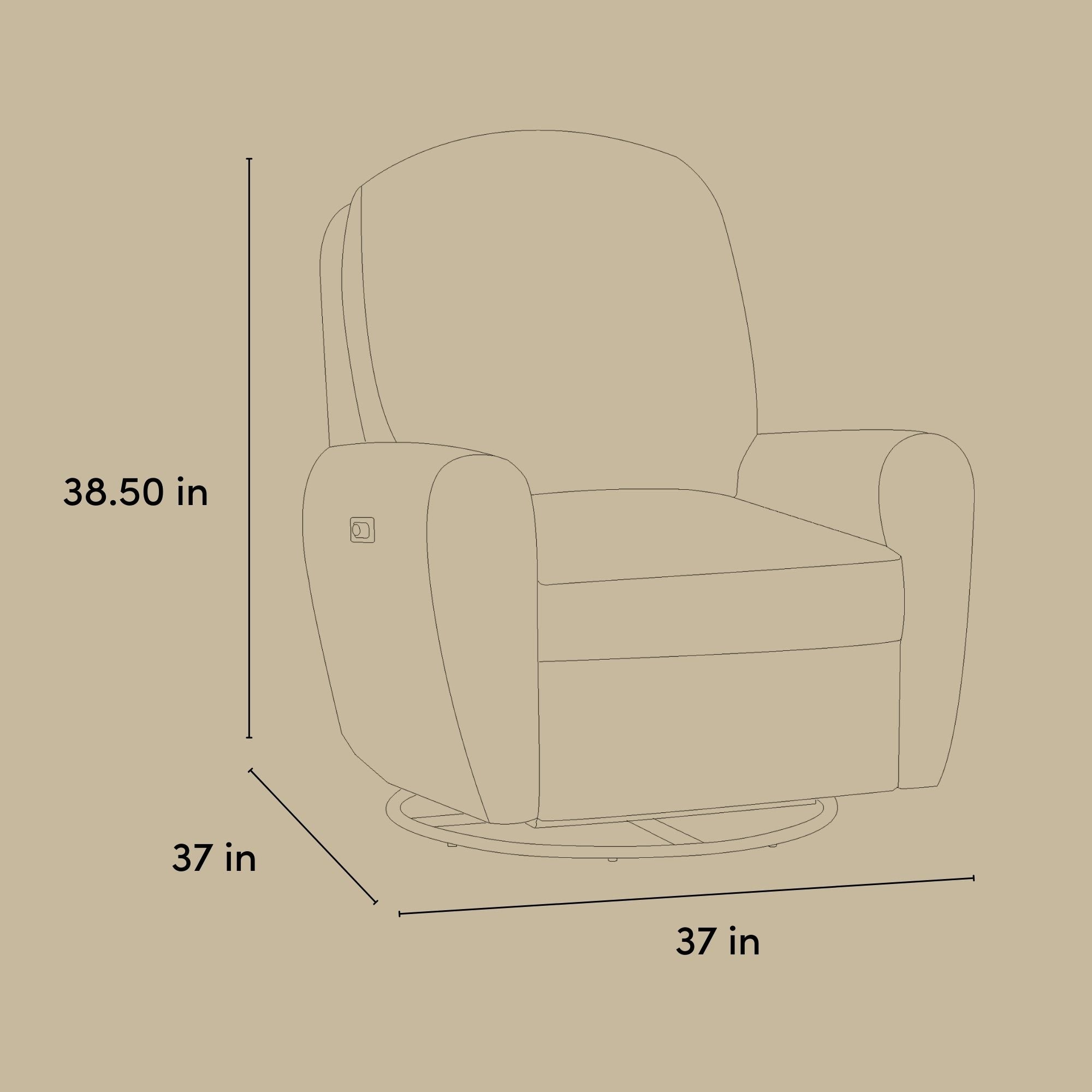Amalfi glider line drawing with dimensions