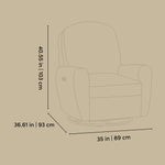 Amalfi power recliner line drawing with dimensions