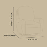 Amalfi power recliner line drawing with dimensions