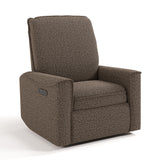 storkcraft santos mountain brown boucle power recliner angle view