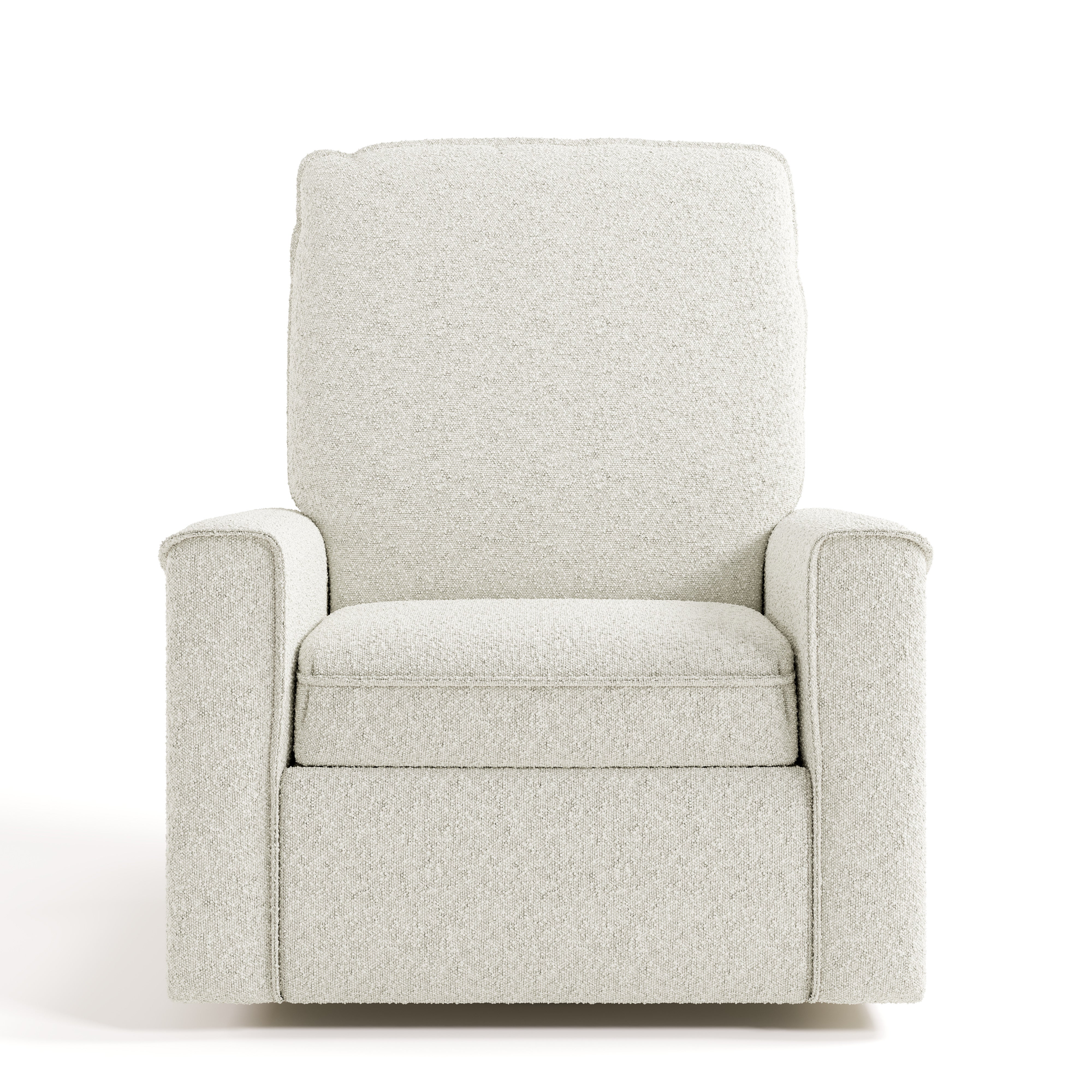 storkcraft santos ivory boucle power recliner front view