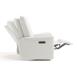 Santos ivory basketweave power recliner side view