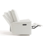 Santos ivory basketweave power recliner side view