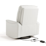 Santos ivory basketweave power recliner back view