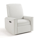Santos ivory basketweave power recliner angle view