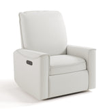 Santos ivory basketweave power recliner angle view