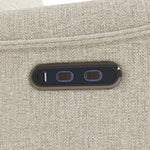 Santos dune basketweave power recliner close up of power buttons and dual USB ports