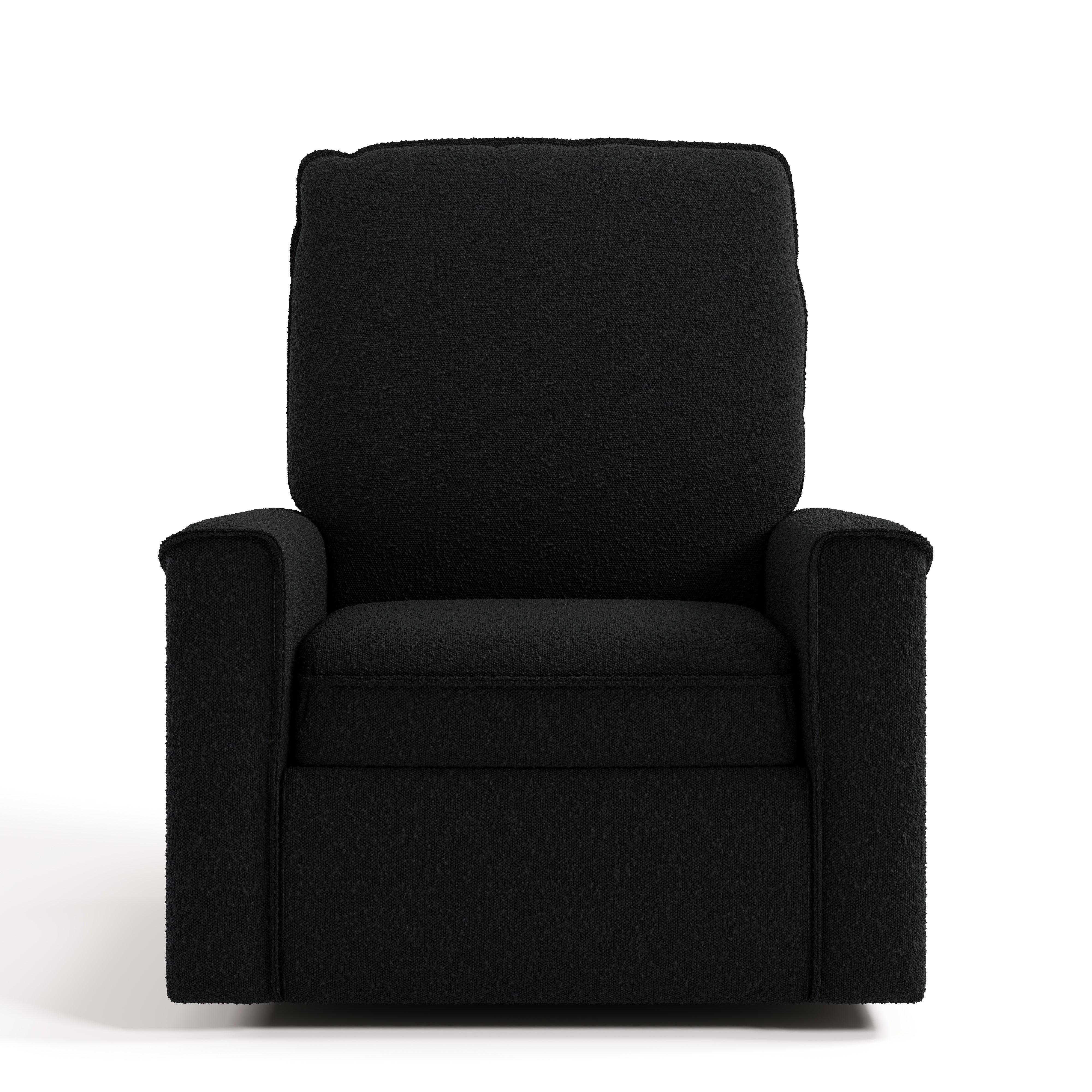 storkcraft santos black boucle power recliner front view