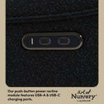 Santos black boucle glider dual USB ports callout