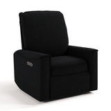 storkcraft santos black boucle power recliner angle view