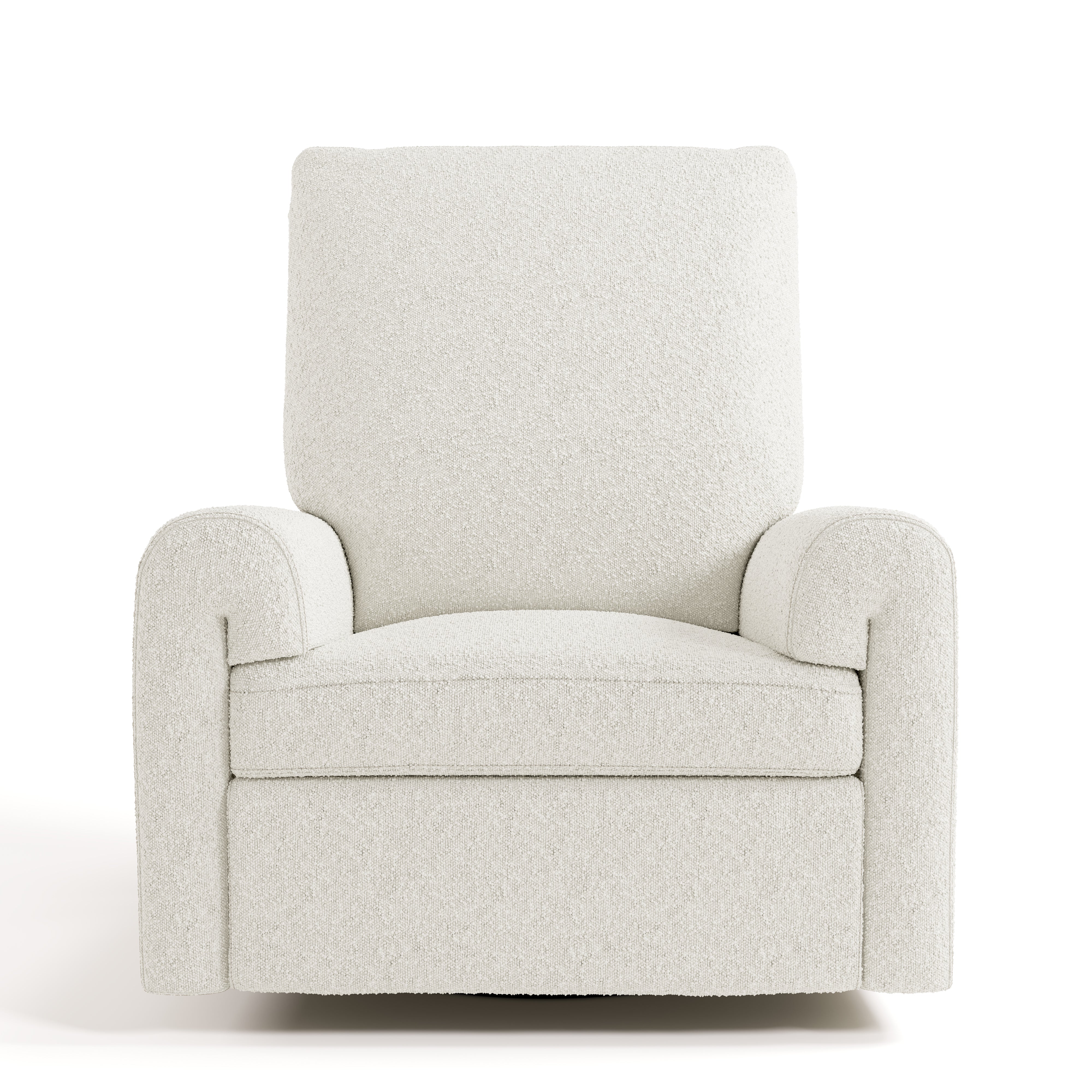 Sorrento ivory boucle power recliner front view