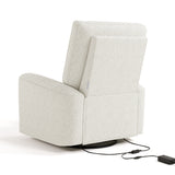 Sorrento ivory boucle power recliner back view