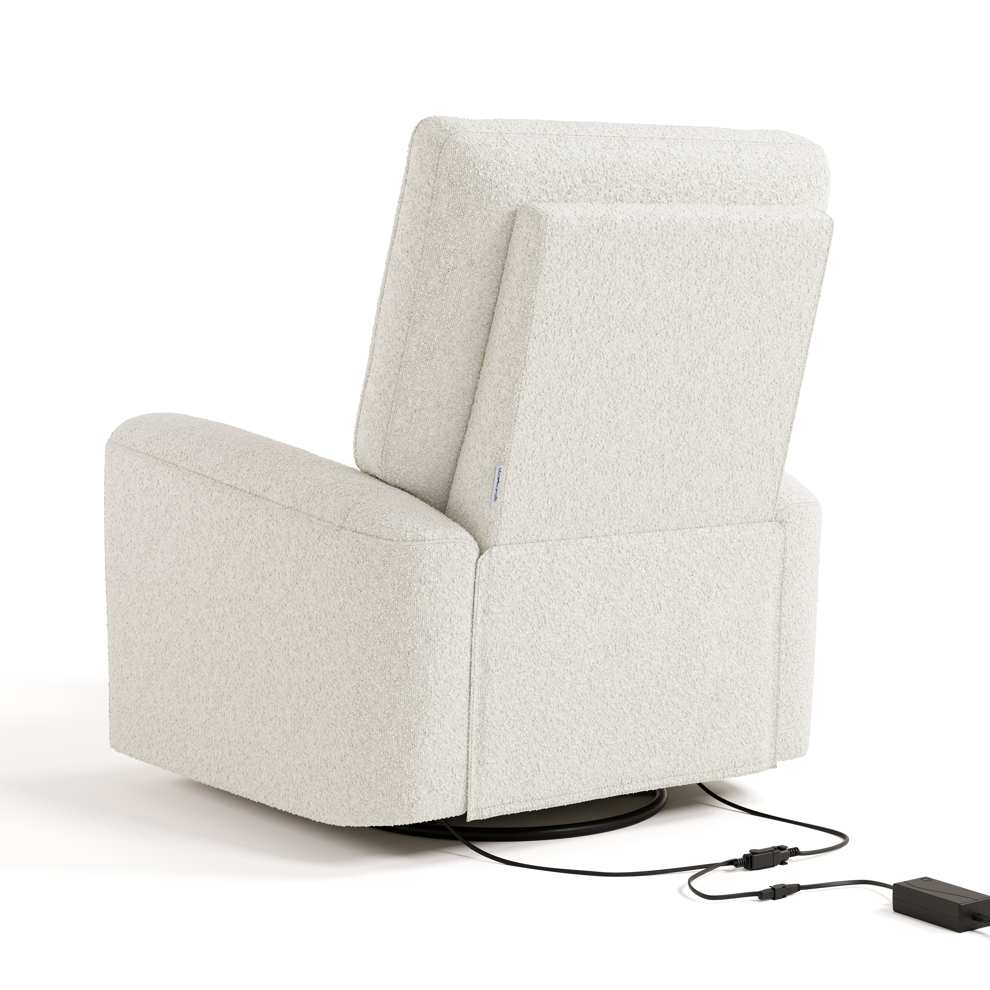 Sorrento ivory boucle power recliner back view