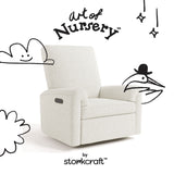 Sorrento ivory boucle glider with black doodles overlaid on image