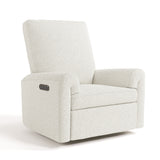 Sorrento ivory boucle power recliner angle view