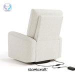 Sorrento ivory boucle power recliner with PTPA logo on top left