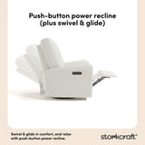 Sorrento ivory boucle power recliner push-button power recline callout