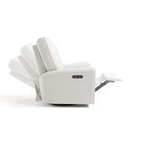 Sorrento ivory basketweave power recliner side view