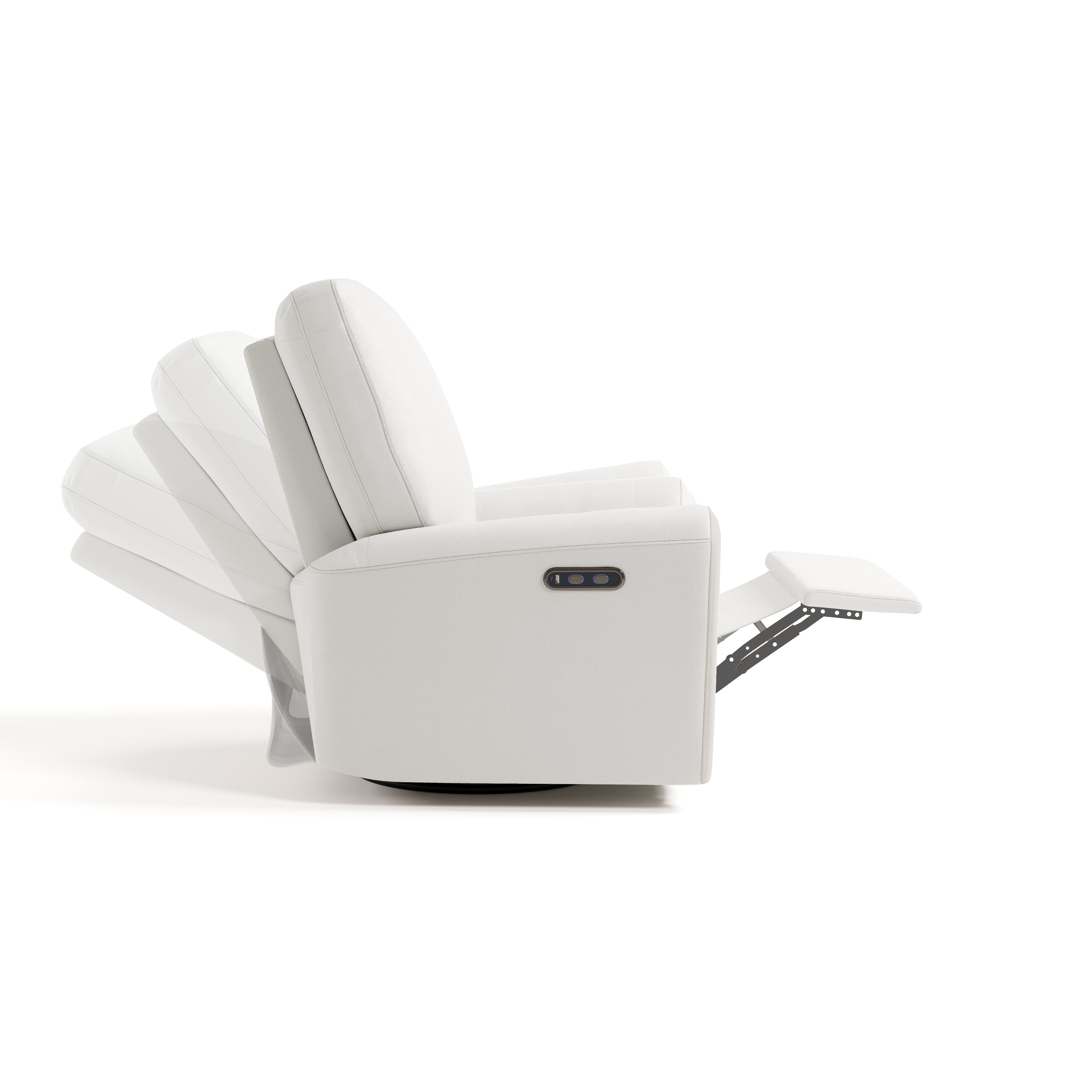 Sorrento ivory basketweave power recliner side view