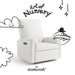 Sorrento ivory basketweave glider with black doodles overlaid on image