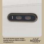 Sorrento ivory basketweave glider dual USB ports callout