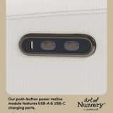 Sorrento ivory basketweave glider dual USB ports callout