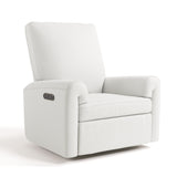 Sorrento ivory basketweave power recliner angle view