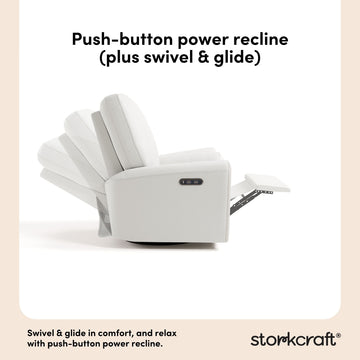 Storkcraft® Sorrento Deluxe Power Recliner Swivel Glider